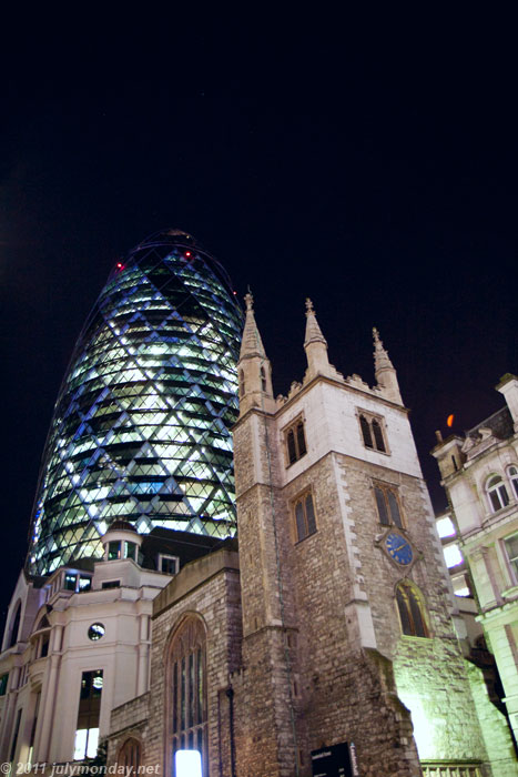 The Gherkin and St Andrew Undershaft Church